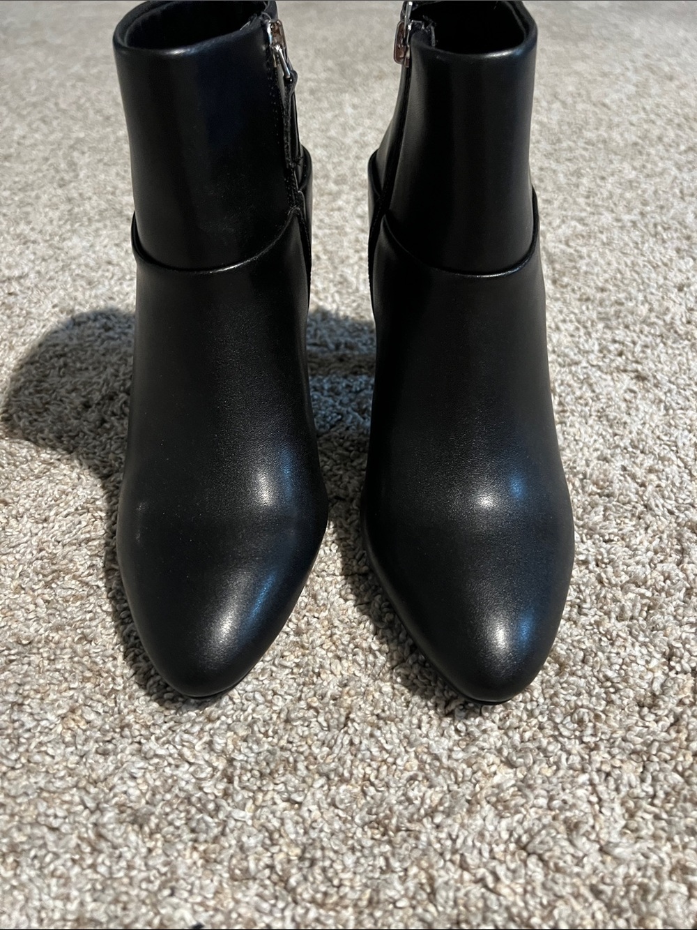 Classic Black Pointed Toe Ankle Boots - Women's
